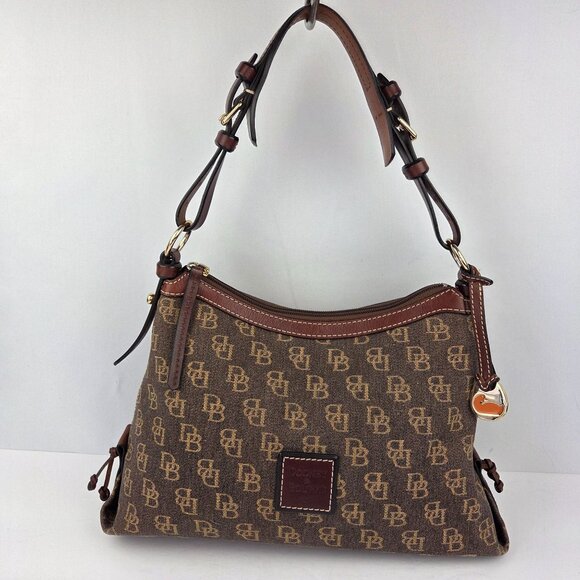Dooney & Bourke Signature Brown Monogram Shoulder - Picture 1 of 14